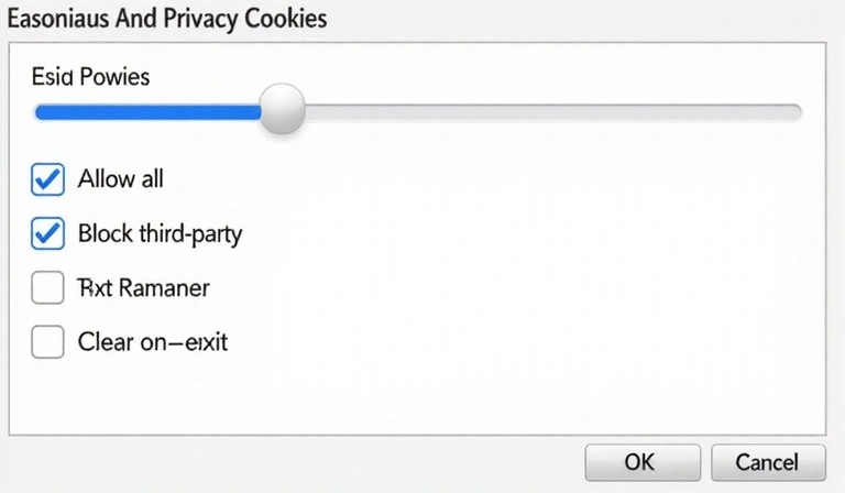 Illustration of browser settings for managing cookie preferences