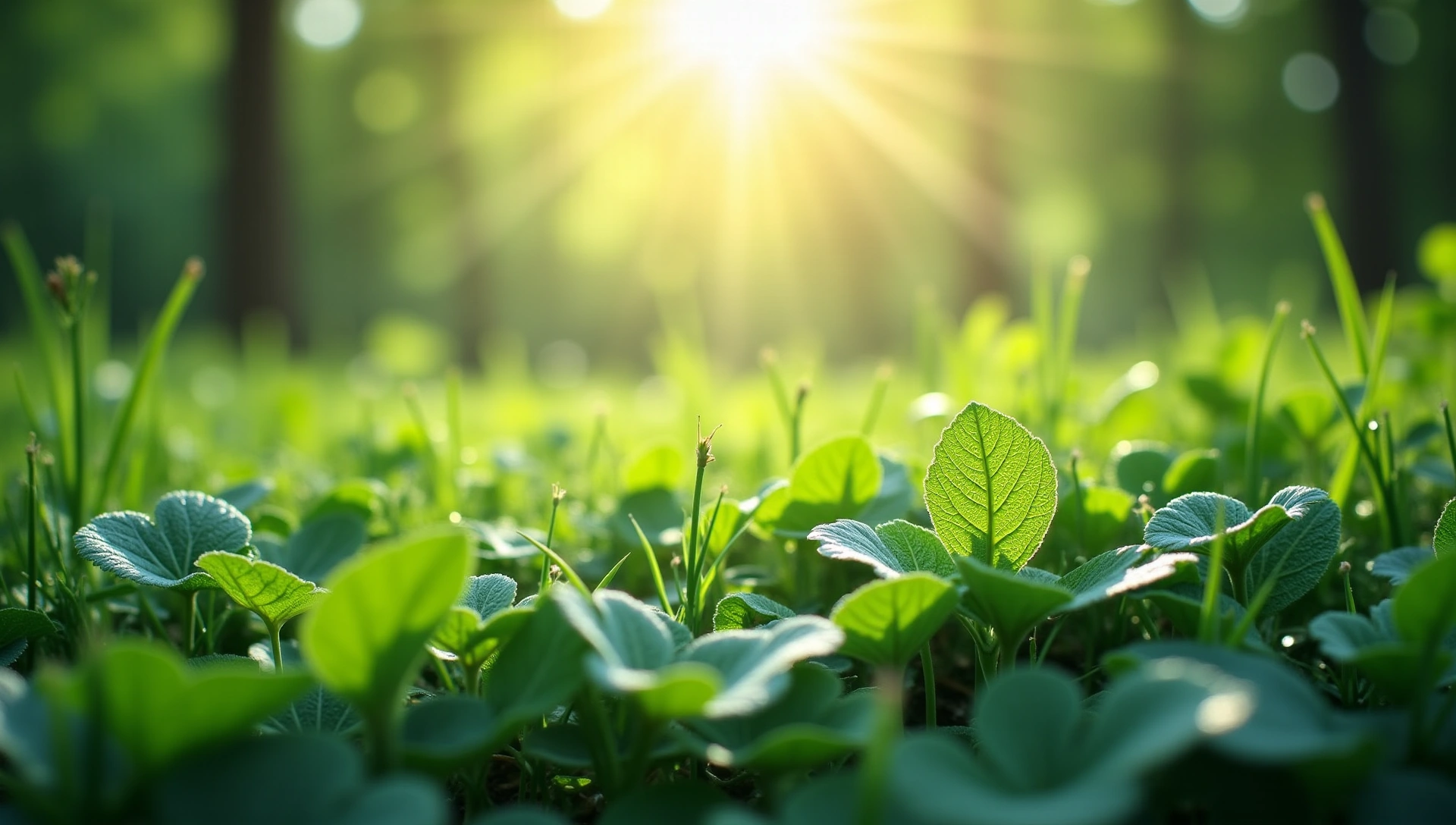 Lush green nature and healthy ingredients symbolizing natural vitality