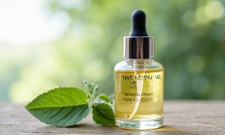 Organic facial serum bottle